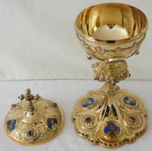 French Antique solid silver Gothic Ciborium